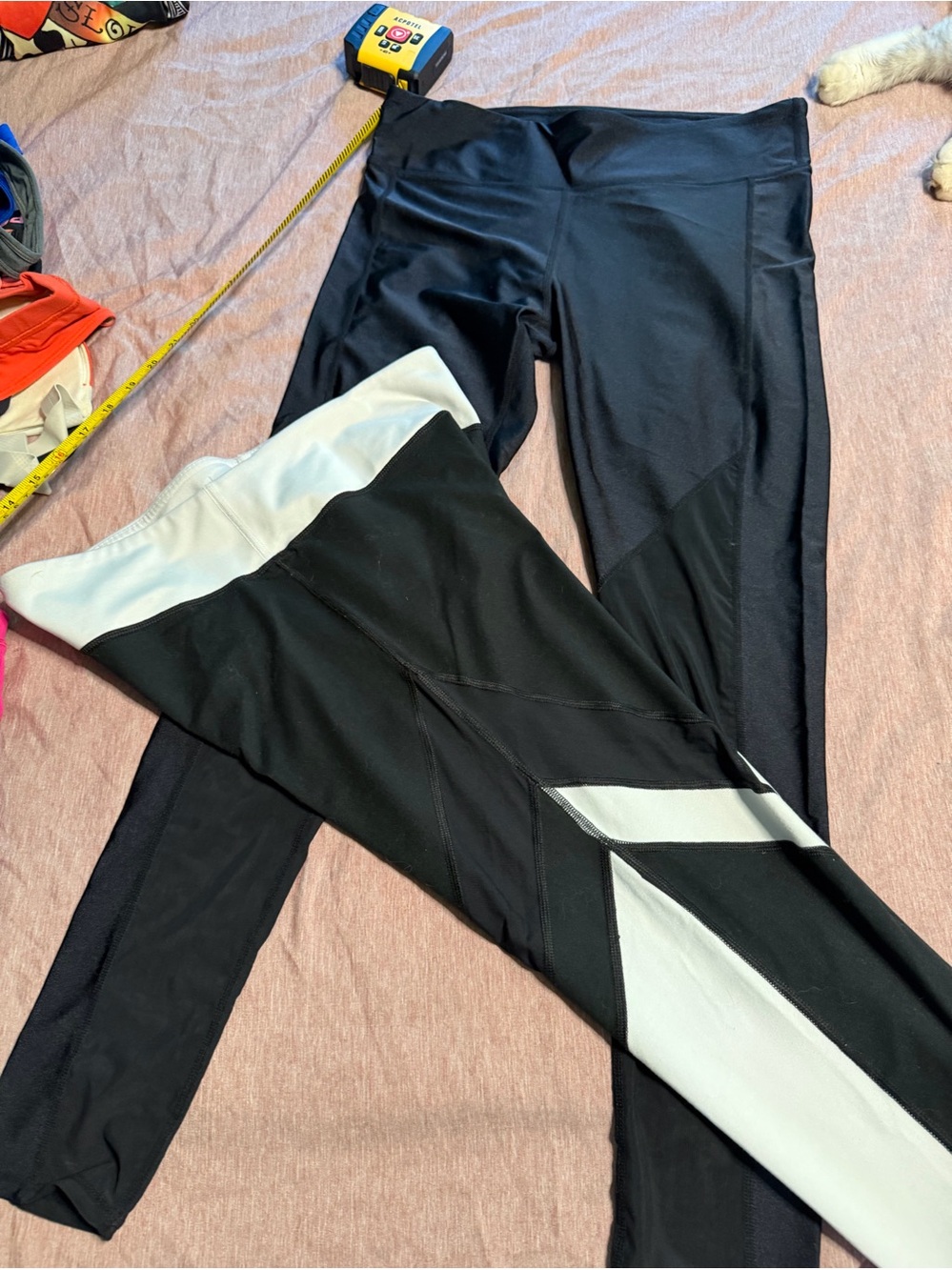2 pair Athletic Leggings mesh Black & white Womens medium Fabletics